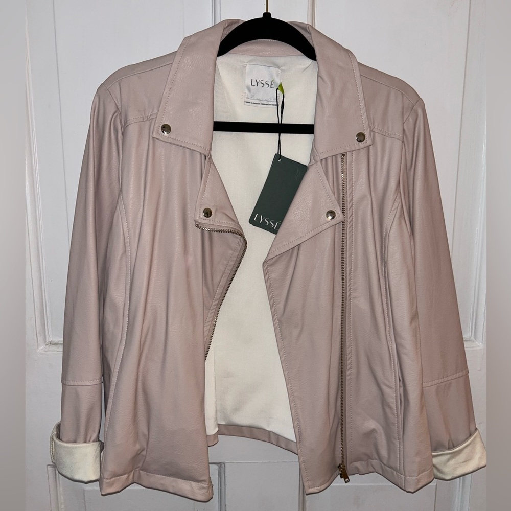 LYSSE Mauve Vegan Leather Jacket Size L NBW NWT